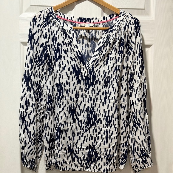 Boden Tops - Navy patterned blouse by Boden, size Medium